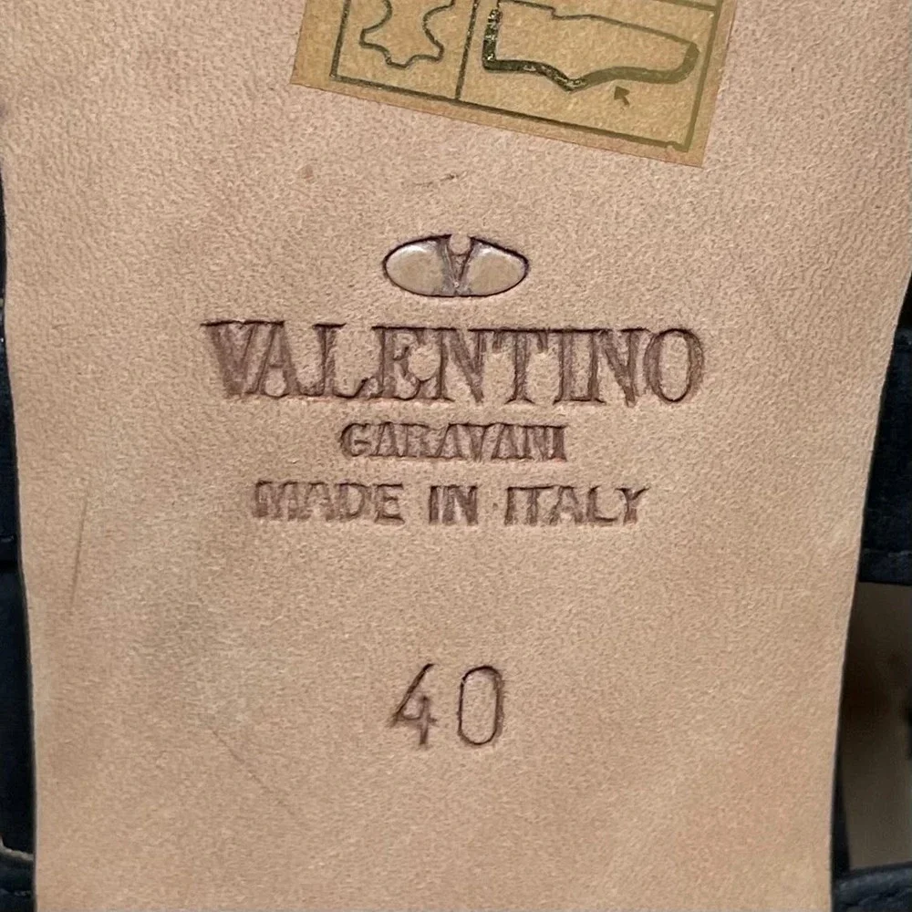 Valentino Black Suede Cutout Lace-Up  Booties 40 10 - Picture 7 of 7